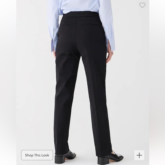 NWT J. Crew Kate Straight Leg Pant in Bi-Stretch Cotton Blend. Black‎ Size 00 - Picture 4 of 6